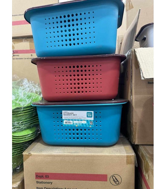 3 Piece Plastic Storage Basket Set. 3500Sets. EXW Los Angeles